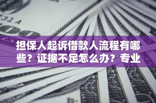 武汉担保人起诉借款人流程有哪些？证据不足怎么办？专业律师解答