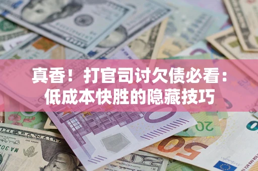 武汉真香！打官司讨欠债必看：低成本快胜的隐藏技巧